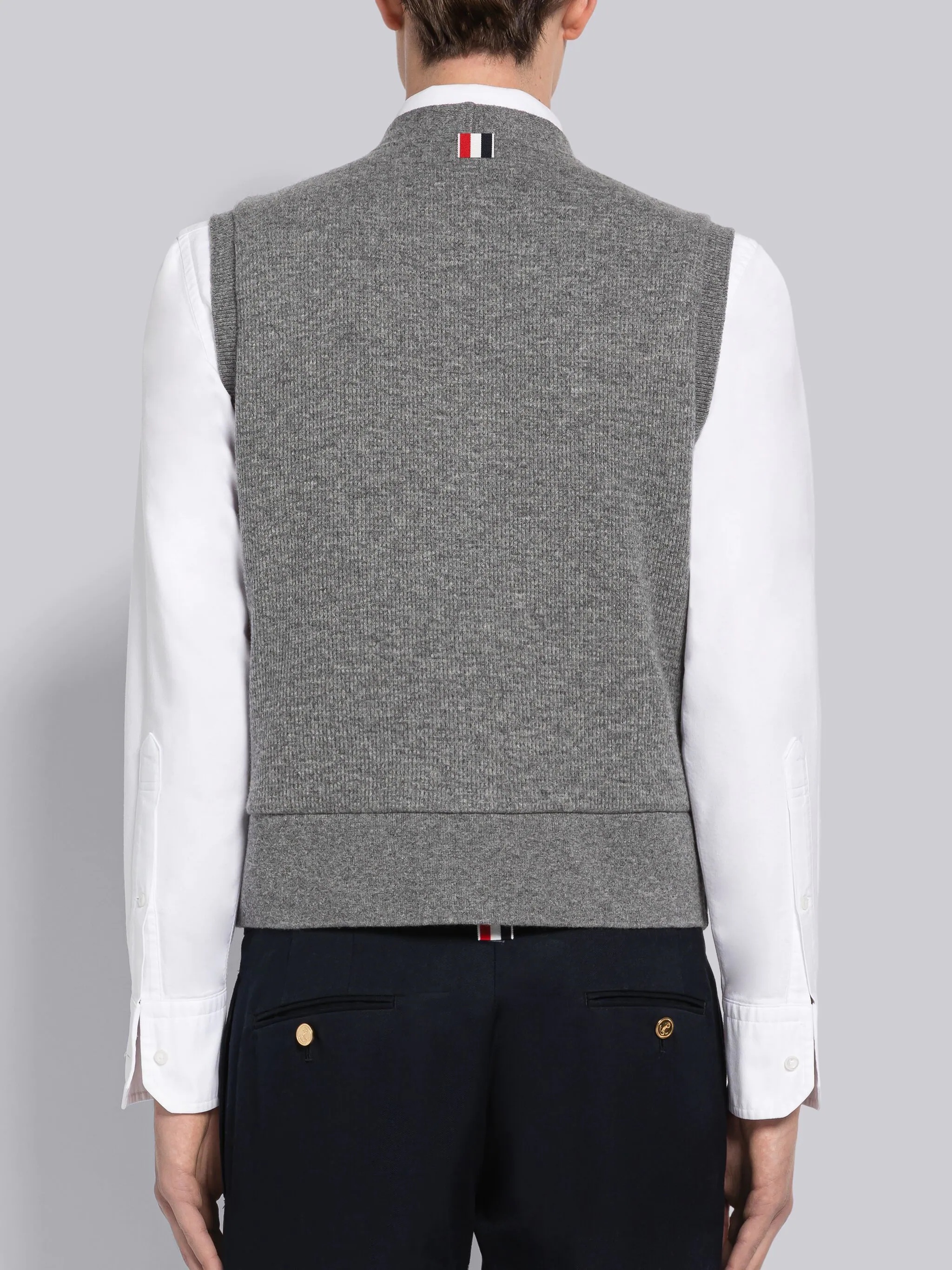 Cashmere Waffle Cardigan Vest - 3