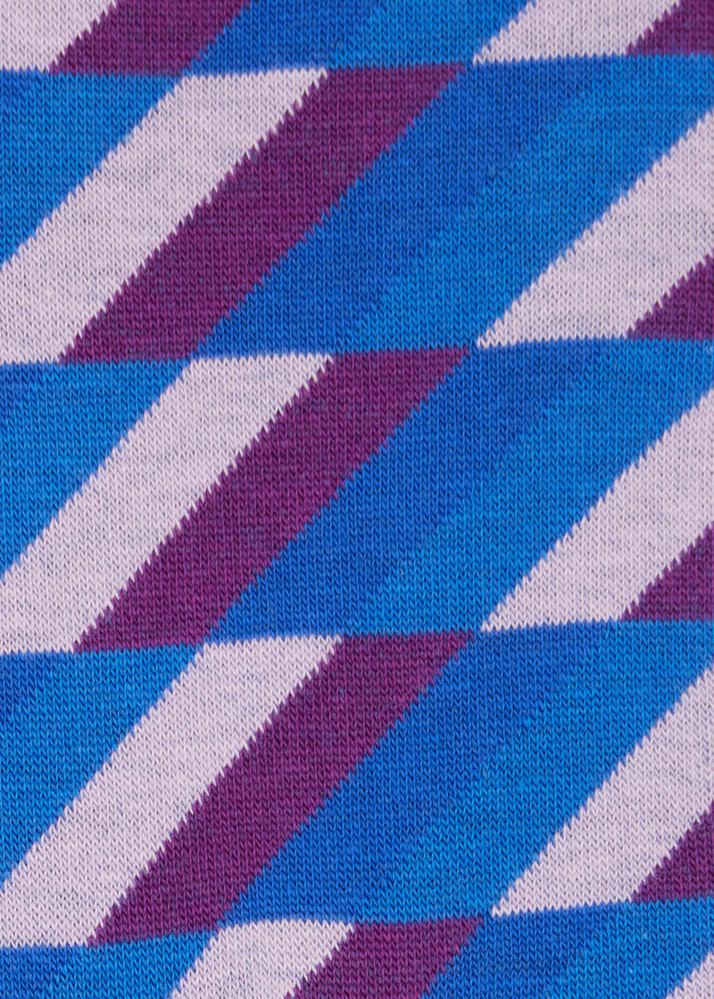 Blue and Purple Zig Zag Cotton-Blend Socks 3