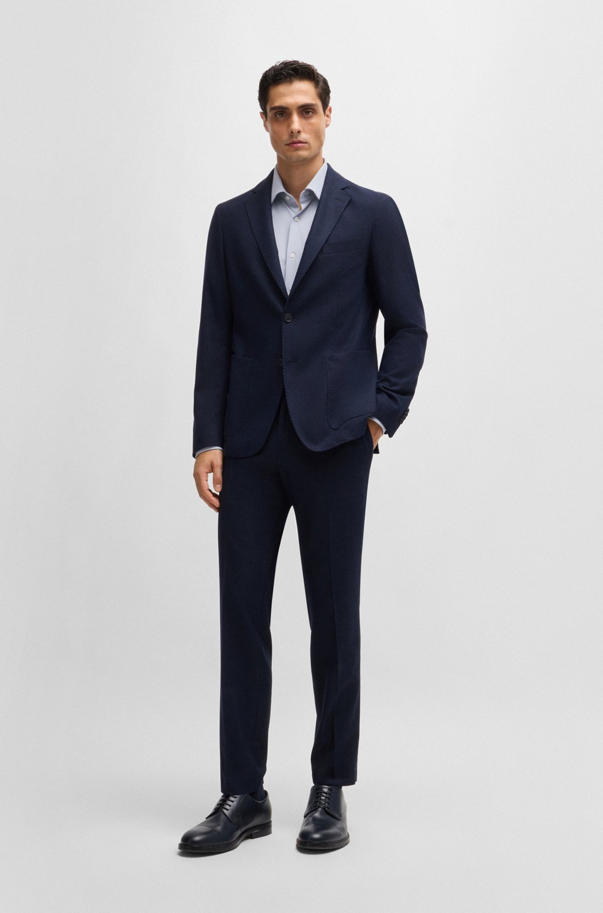 REGULAR-FIT SHIRT IN STRUCTURED PERFORMANCE-STRETCH FABRIC - 4