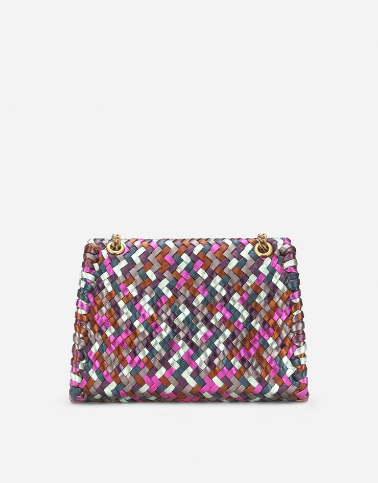 Large Devotion shoulder bag in multi-colored foiled woven nappa leather - 4