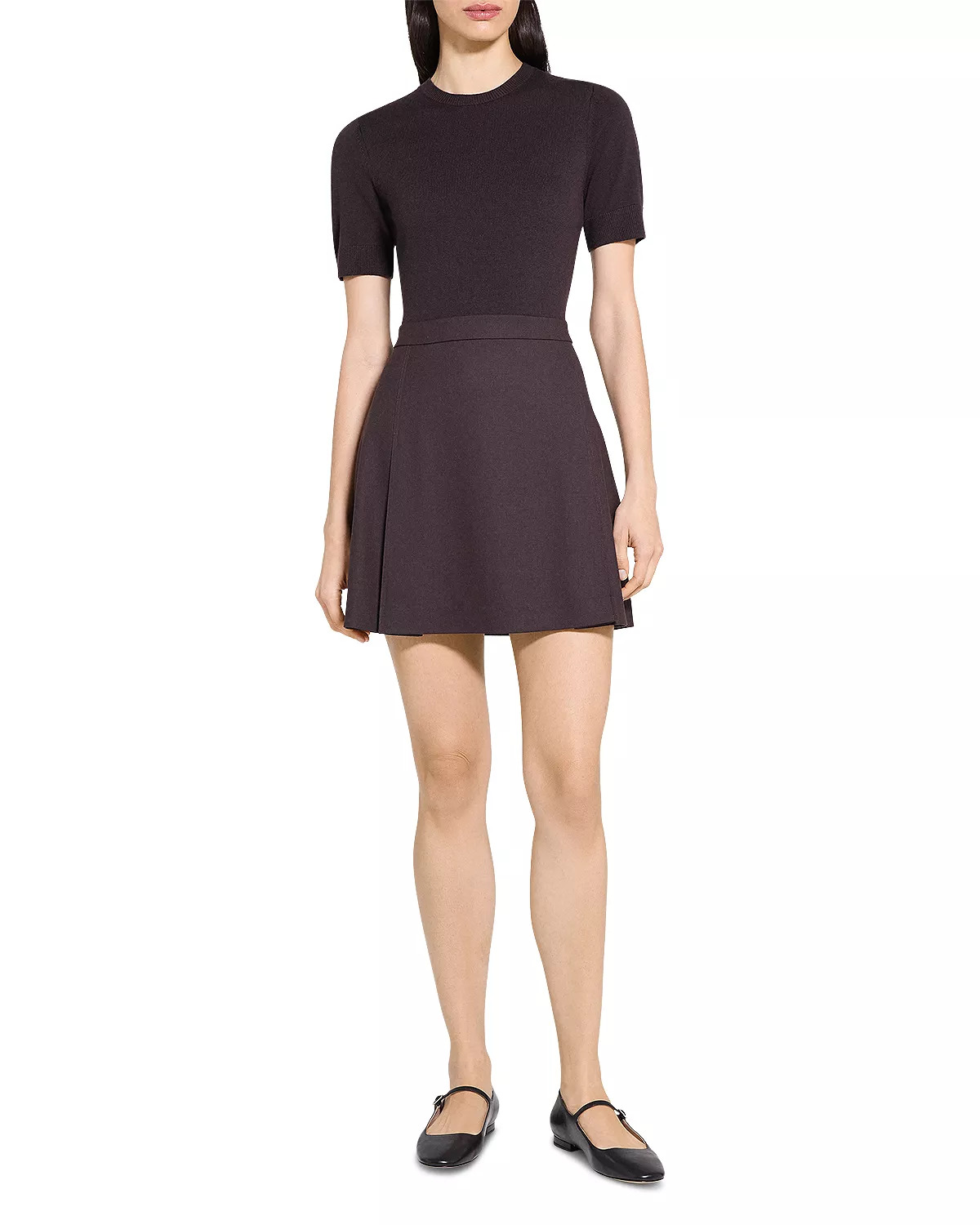 Deep Pleat Combo Mini Dress - 2