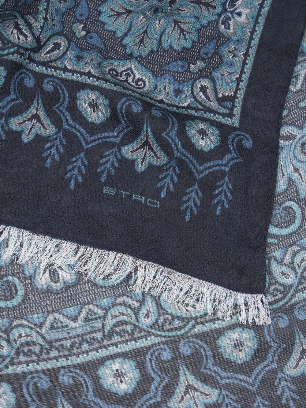 jacquard paisley scarf - 2
