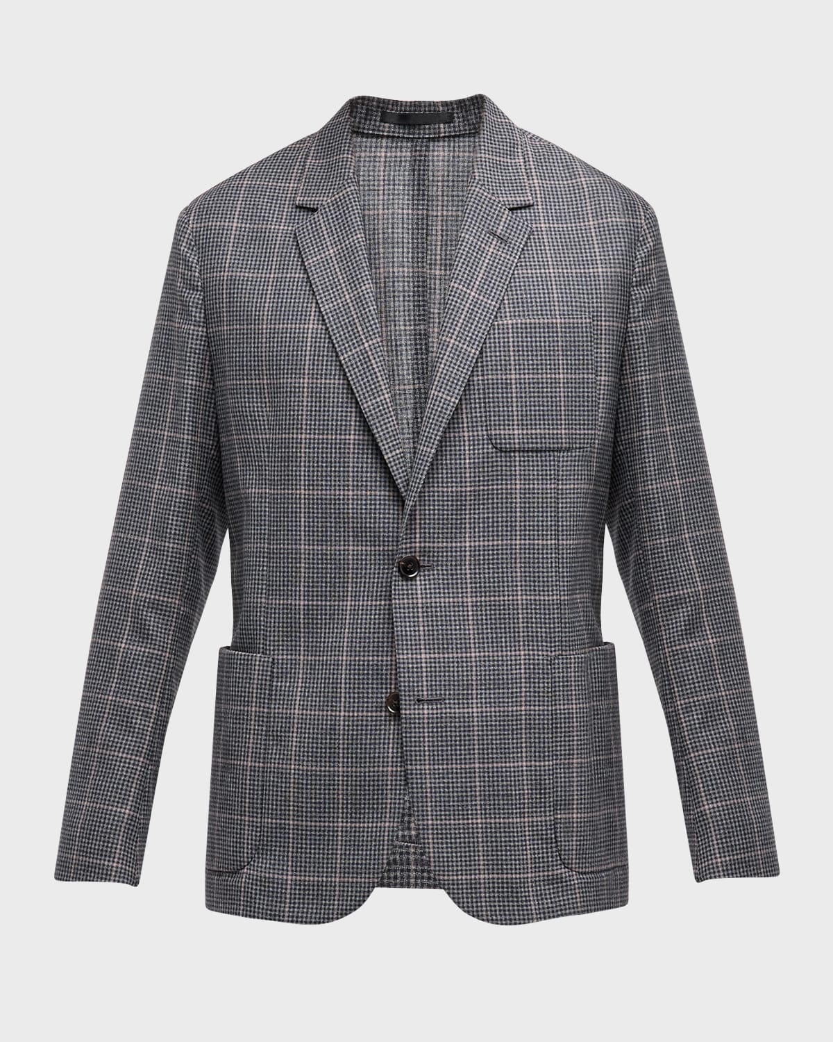 Men's Wool Windowpane Check Sport Jacket - 9