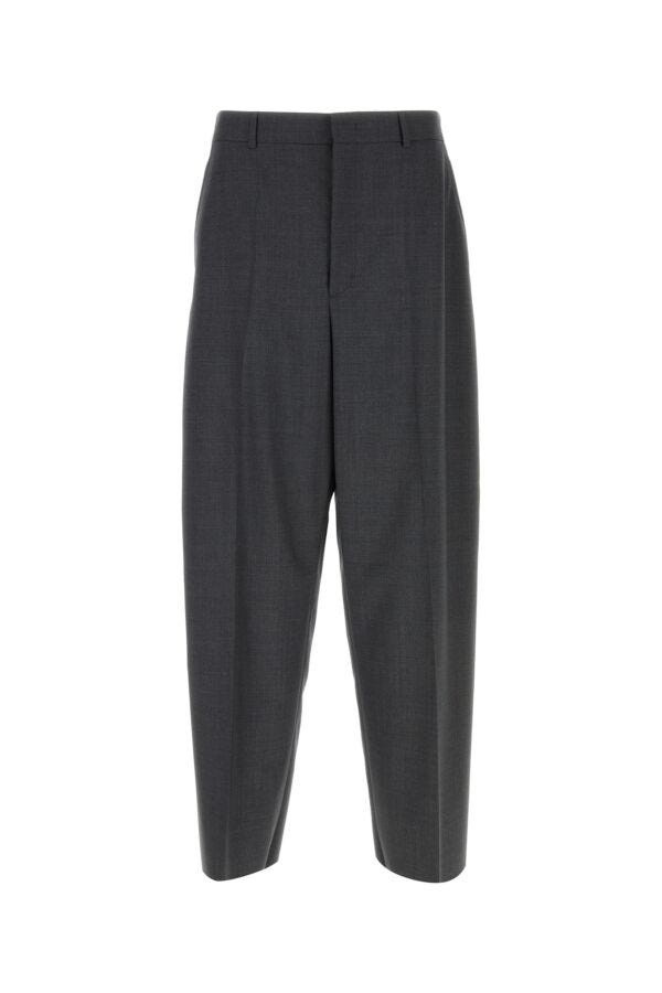 Dark grey wool wide-leg pant - 1