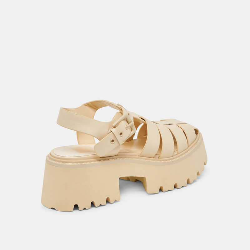 LASLY TONAL SANDALS LIGHT YELLOW LEATHER 5