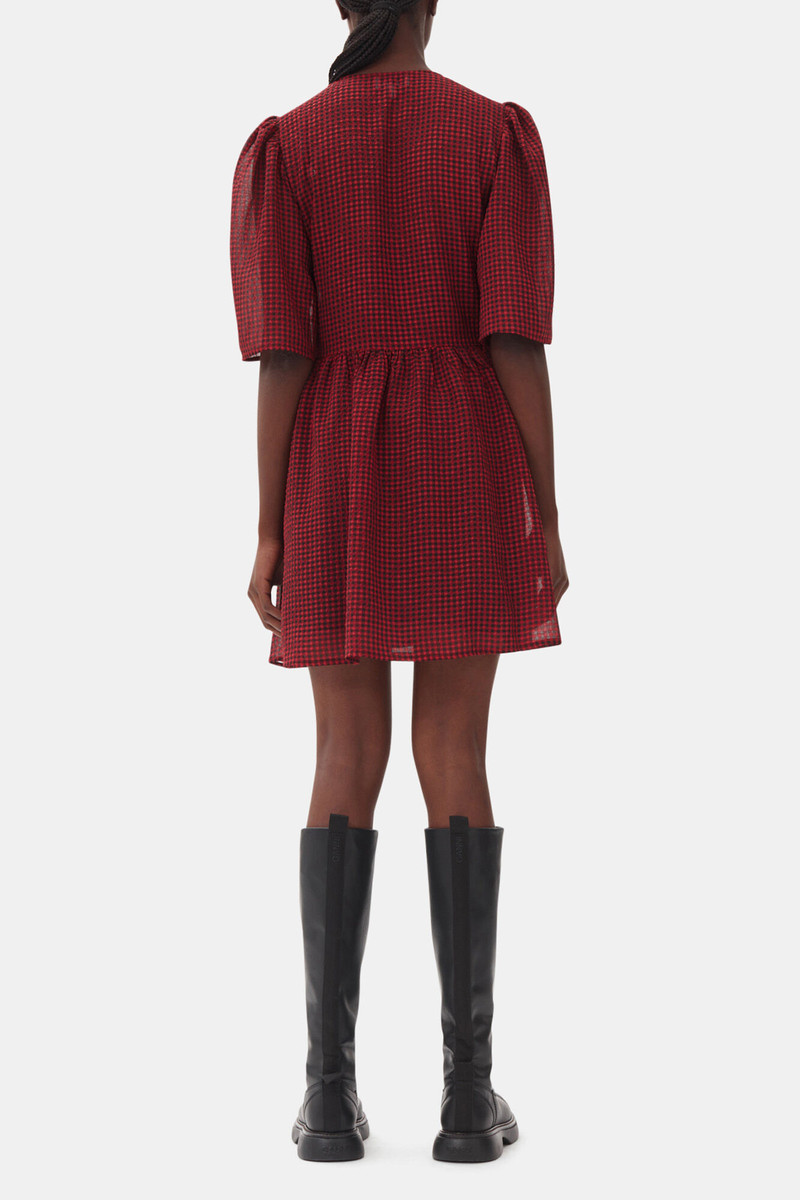 레드 쉐어 TIE STRING WRAP DRESS 5