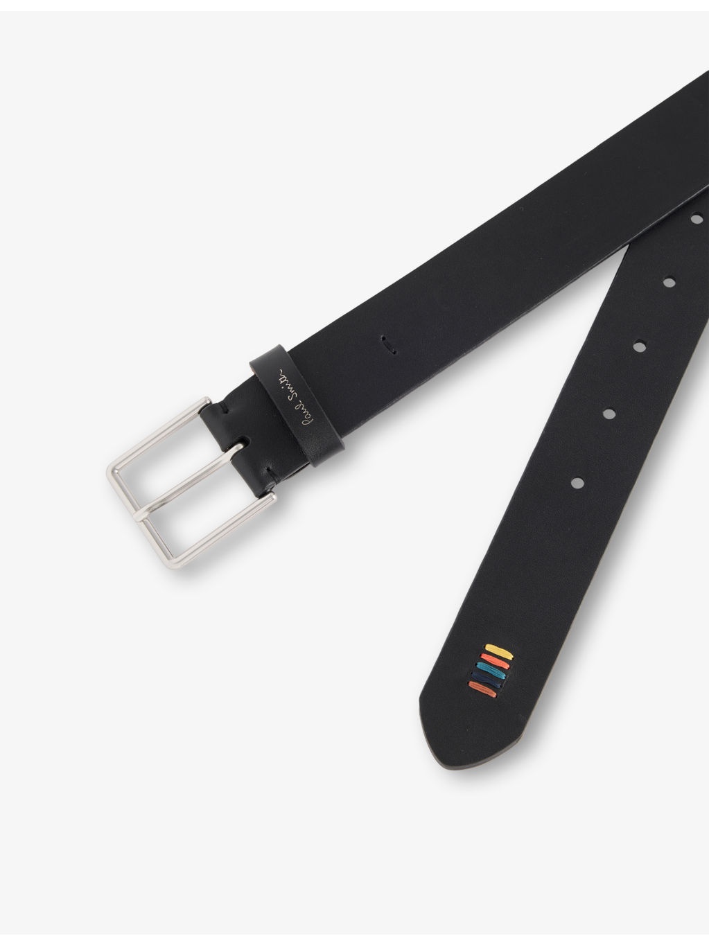 Branded Rainbow-Stitch Leather Belt - 2