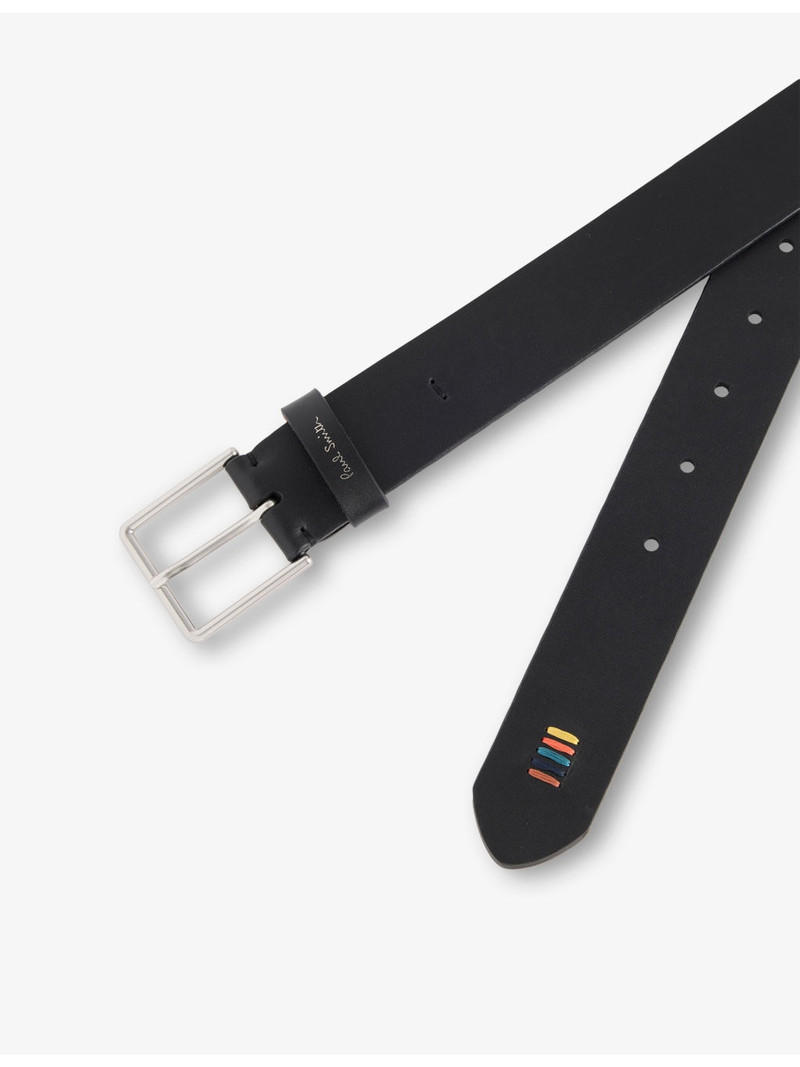 Paul Smith Branded Rainbow-Stitch Leather Belt outlook
