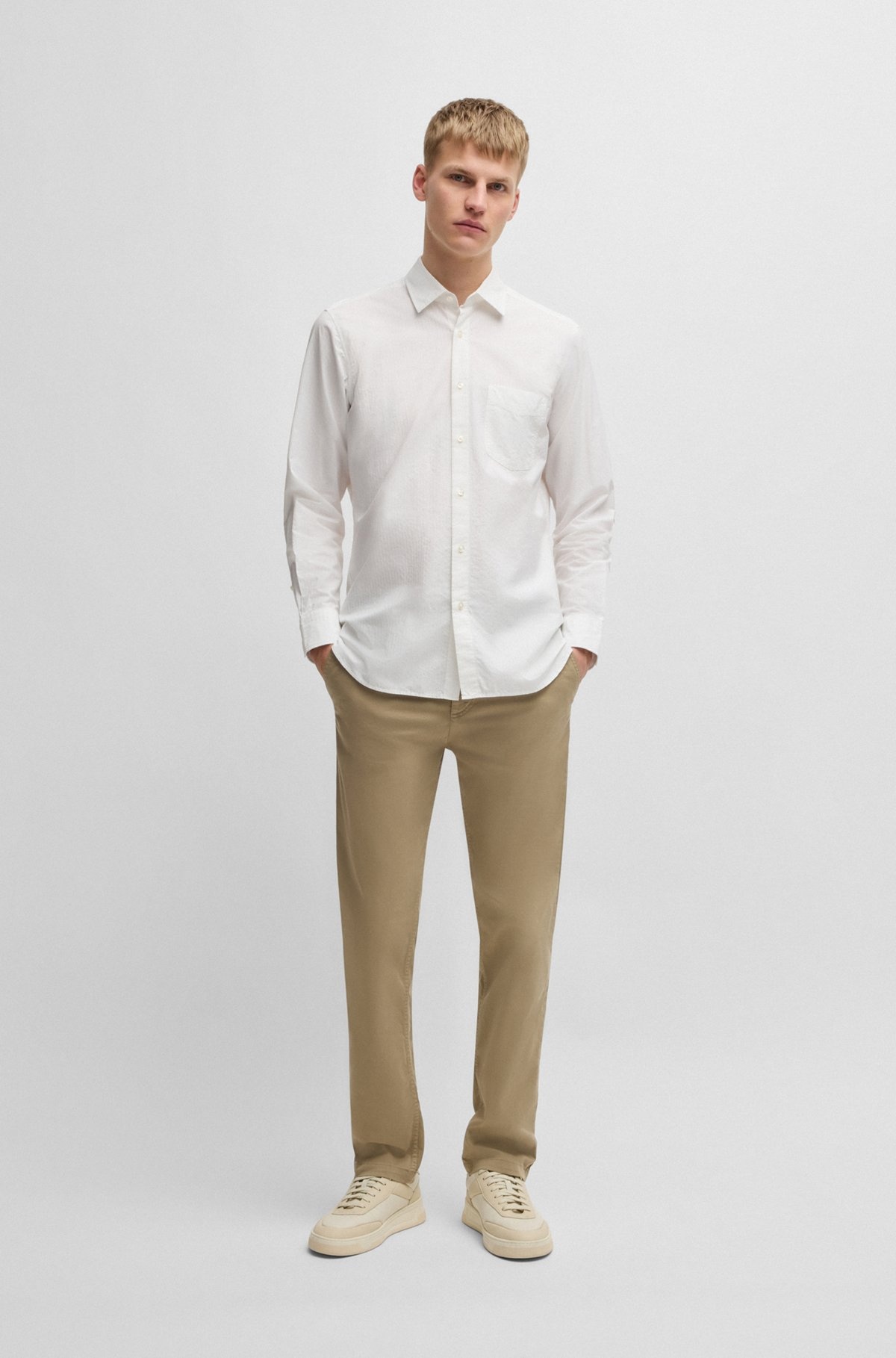 REGULAR-FIT SHIRT IN COTTON DOBBY - 4