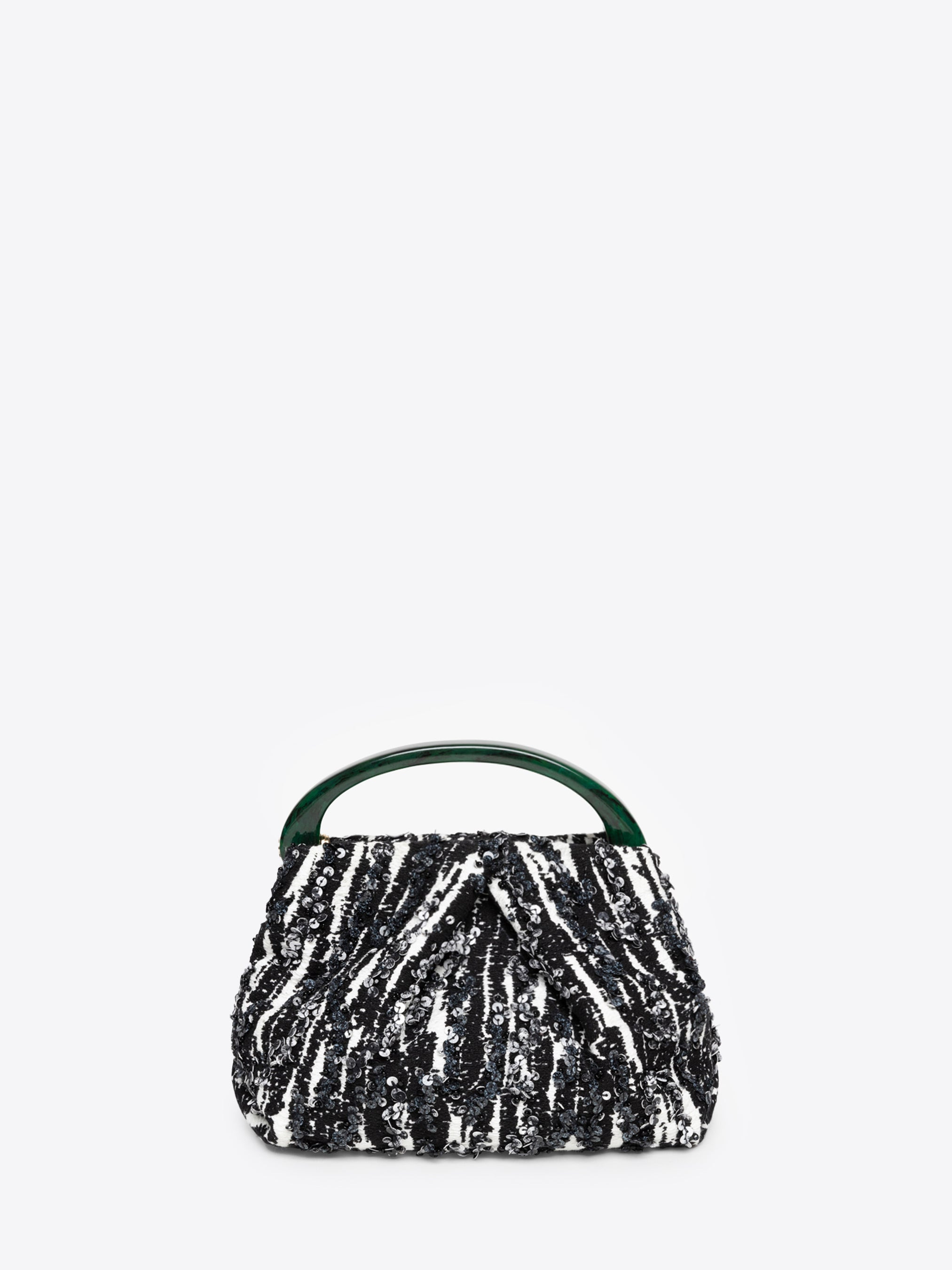 SMALL PLEATED JACQUARD BAG - 2
