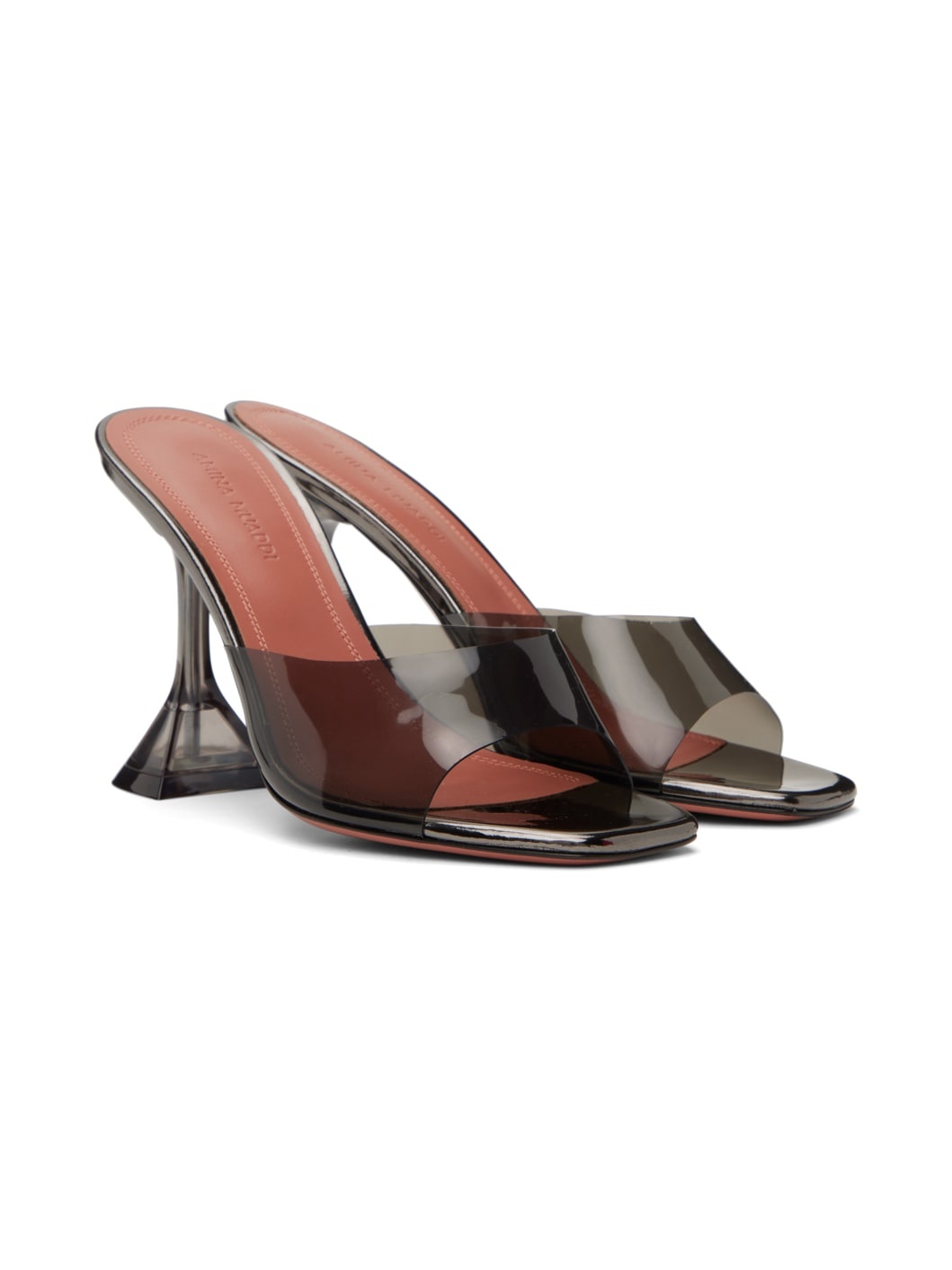 Gray Lupita Glass Slipper Heeled Sandals - 4