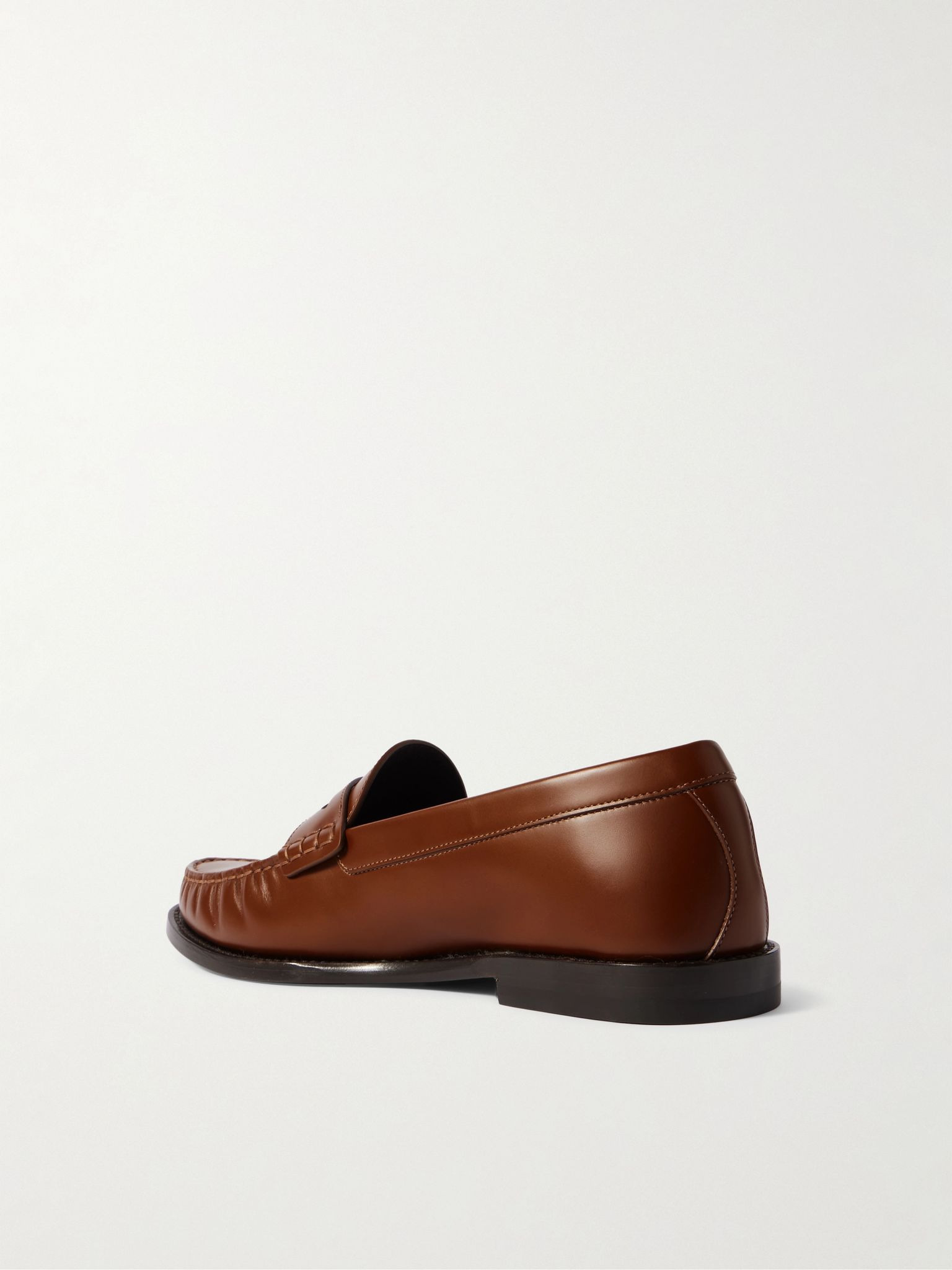 Polished-Leather Penny Loafers Tan - 4