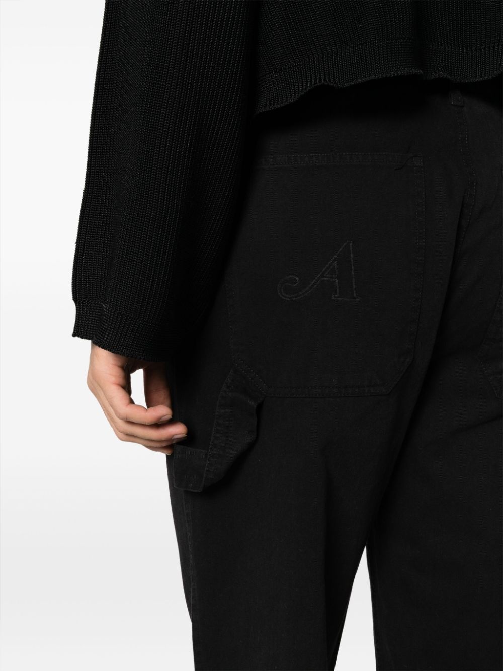 logo-embroidered straight-leg jeans - 5