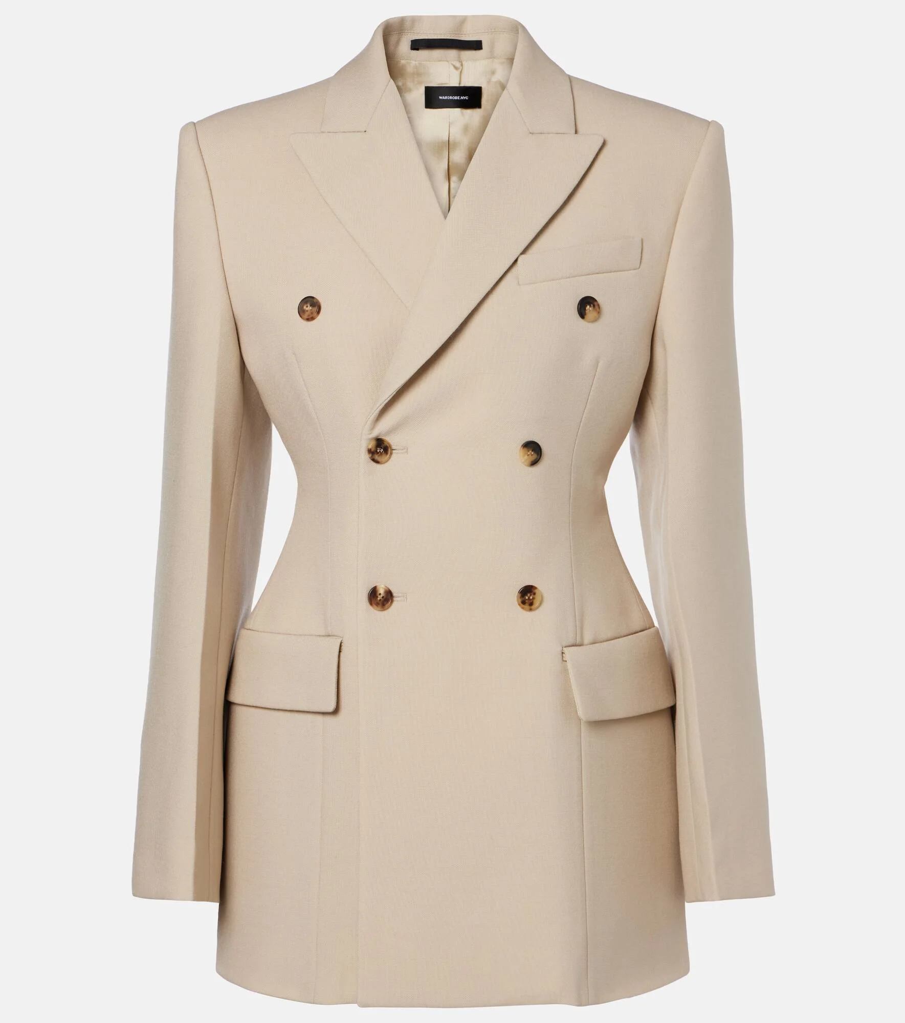 Double-breasted wool blazer - 1