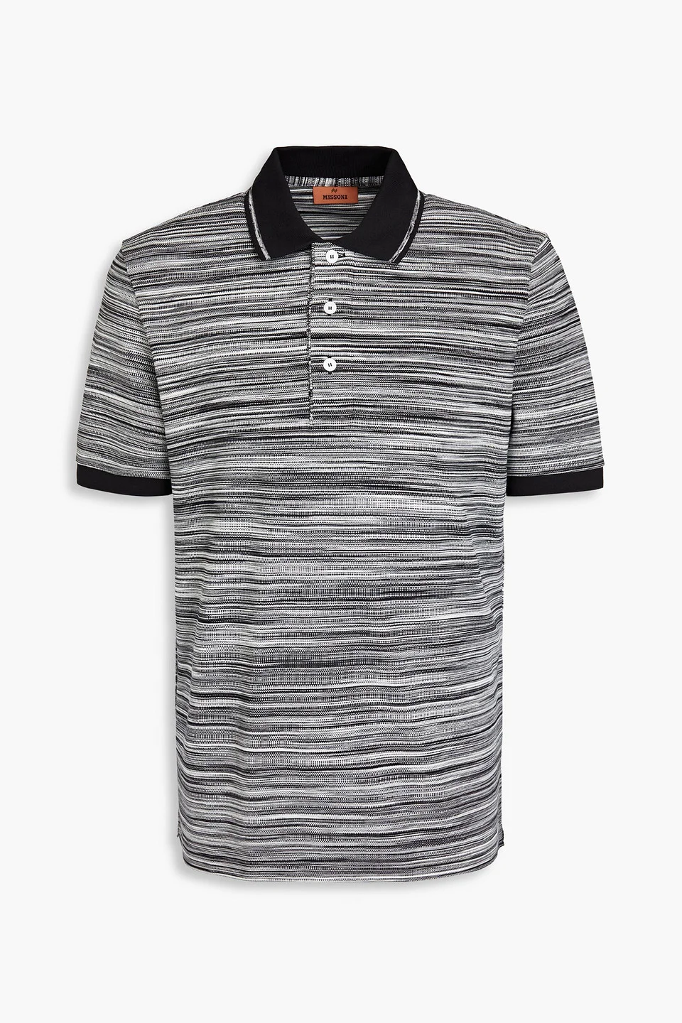 Space-dyed cotton-piqué polo shirt - 1