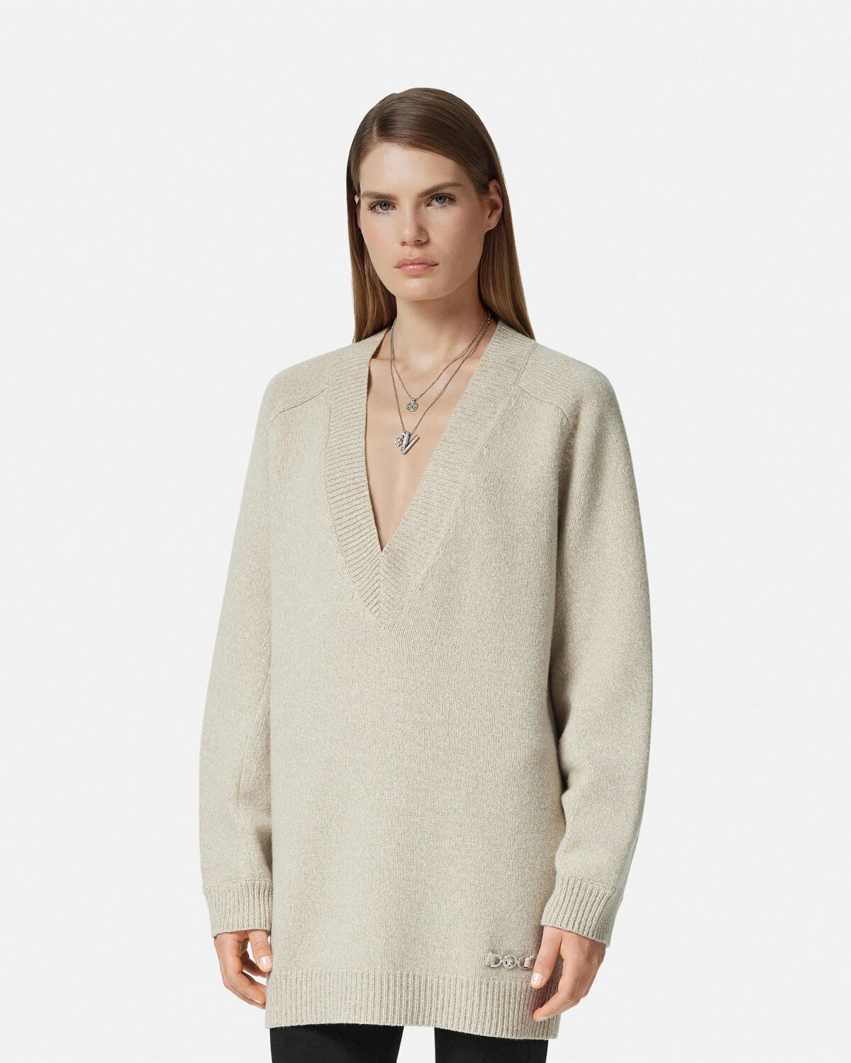 Oversized Wool-Cashmere Long Sweater - 4