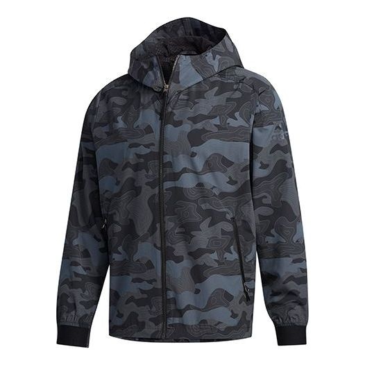 adidas Camouflage Printing Sports Jacket Black FM9371 - 1