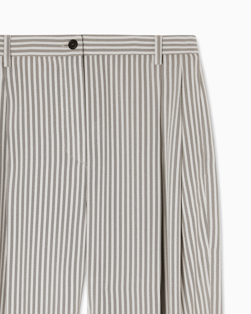 EMPORIO ARMANI ICON STRIPED FLUID CRÊPE DARTED TROUSERS outlook
