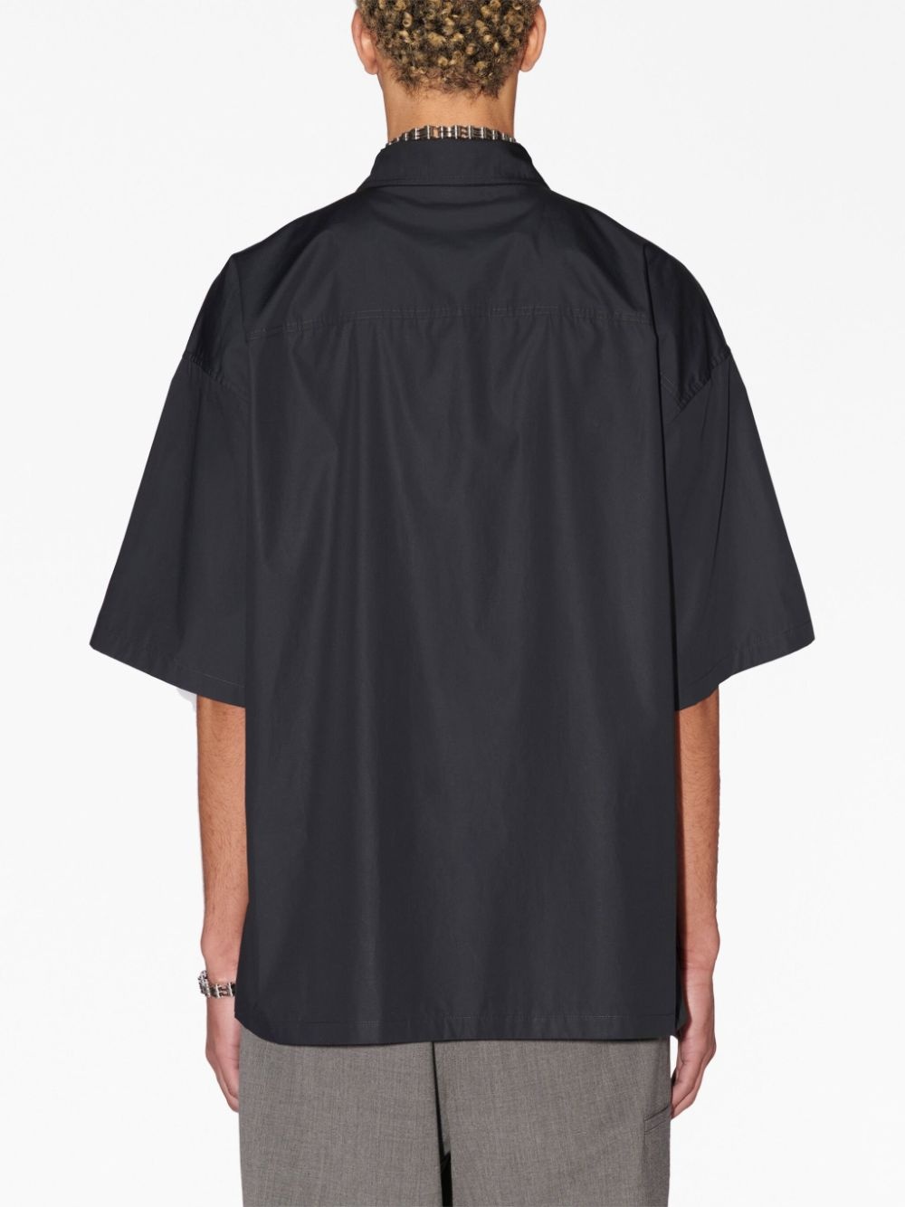 logo-patch cotton shirt - 5