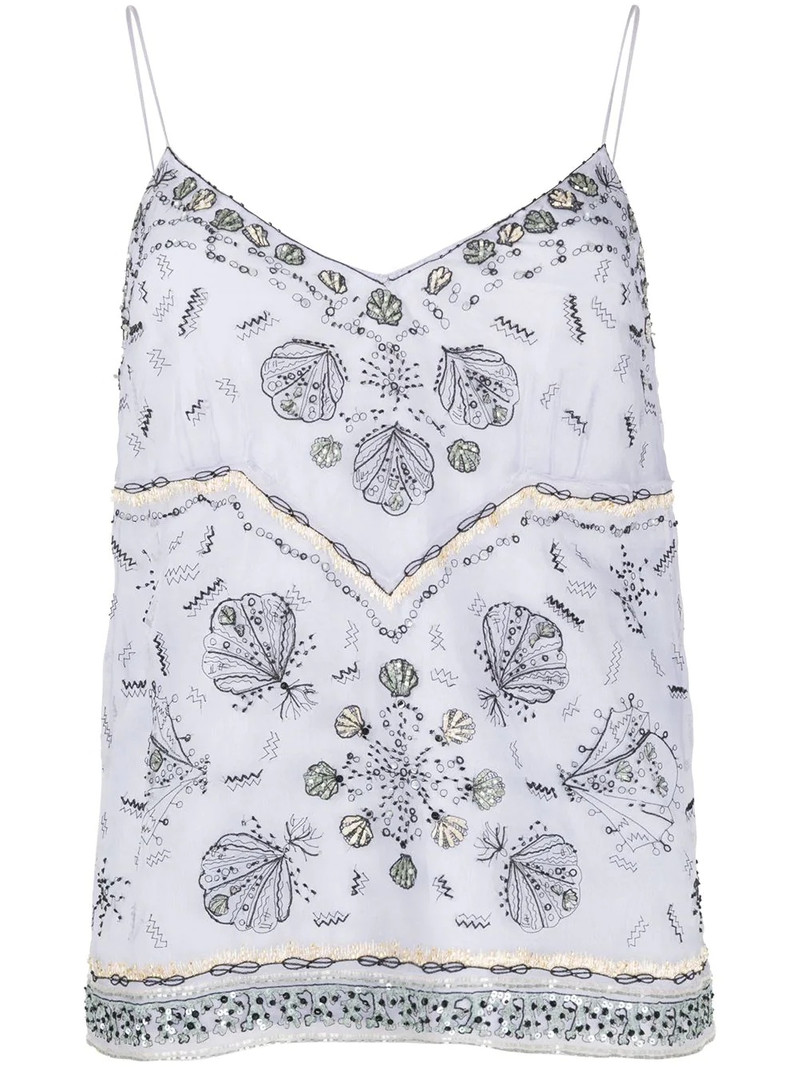 Conchiglie-print silk camisole top 1