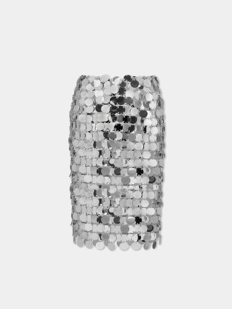 rabanne THE SILVER SPARKLE DISCS MIDI SKIRT outlook
