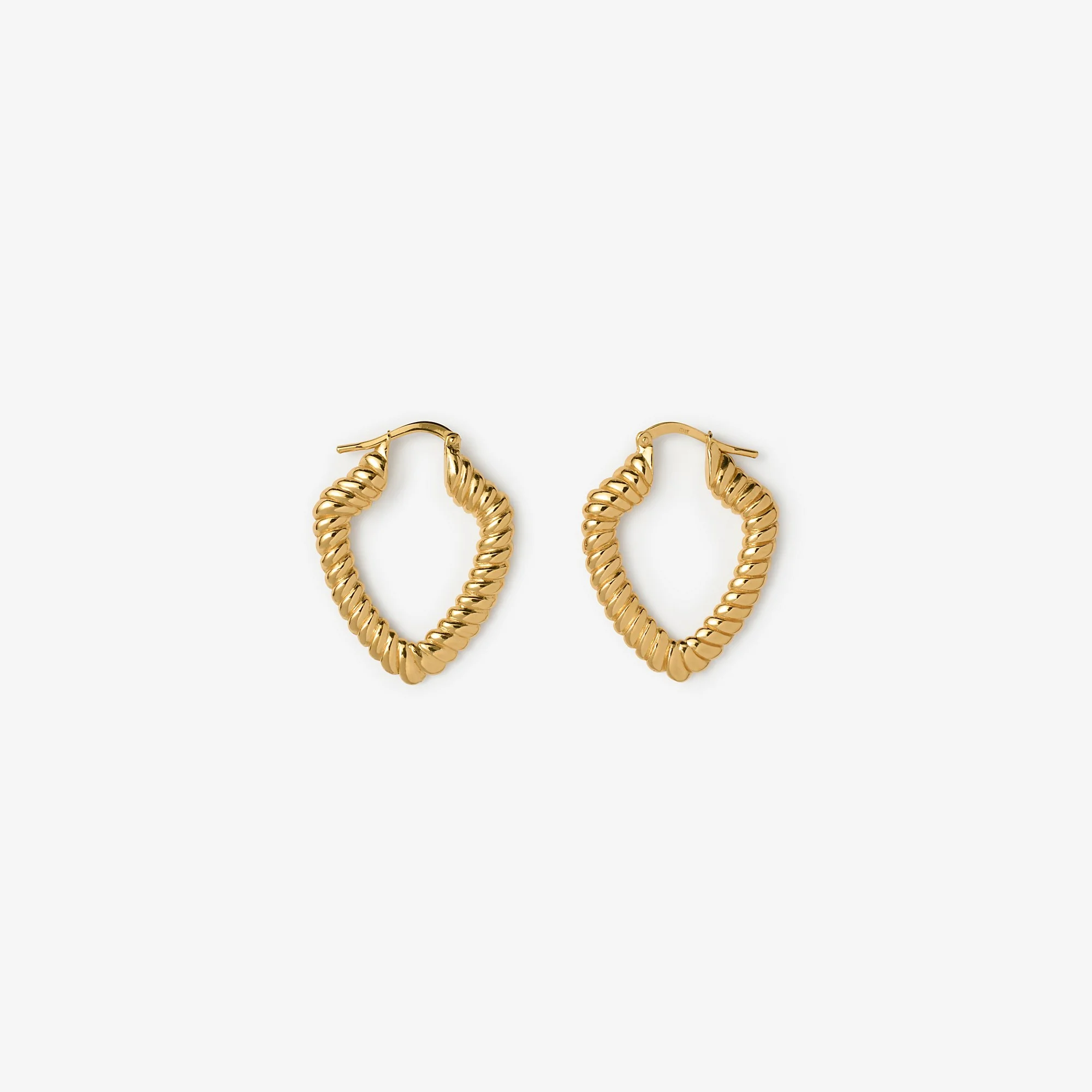 Small Shield Twisted Hoop Earrings - 1