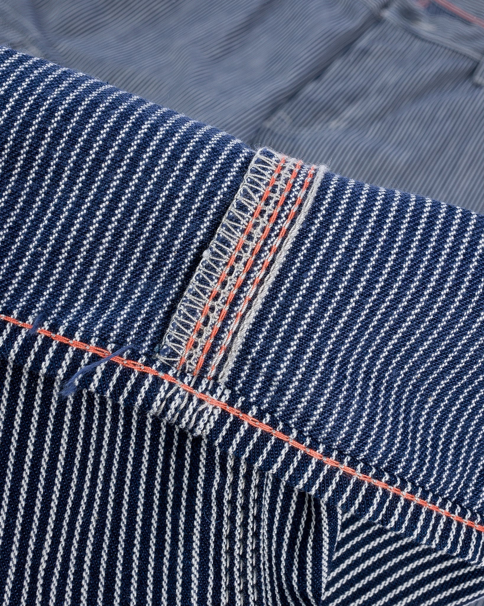 IH-739-IND 10.5oz Narrow Stripe Hickory Cargo Pants Indigo - 7