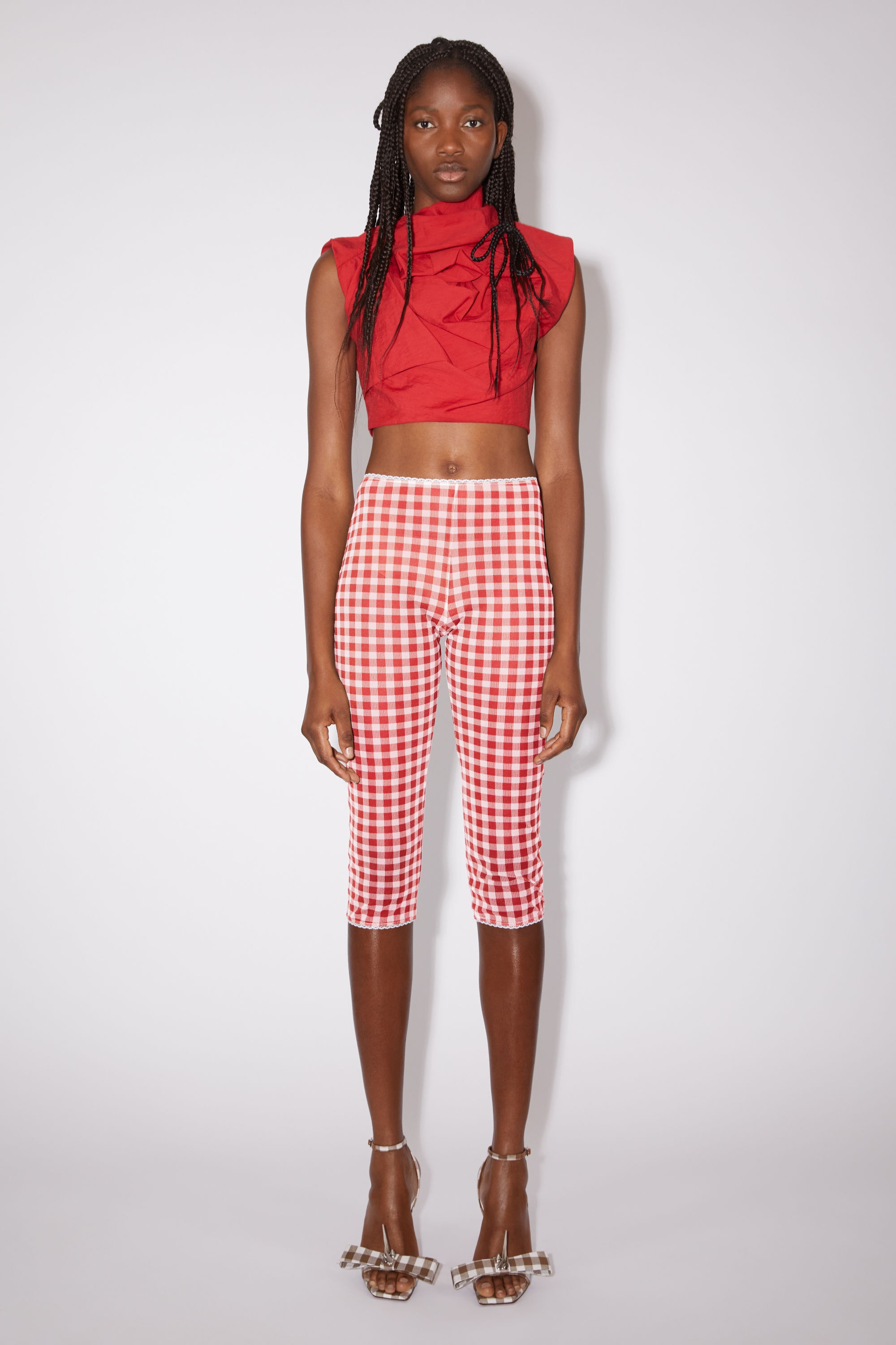 Gingham tights - Cardinal red - 2