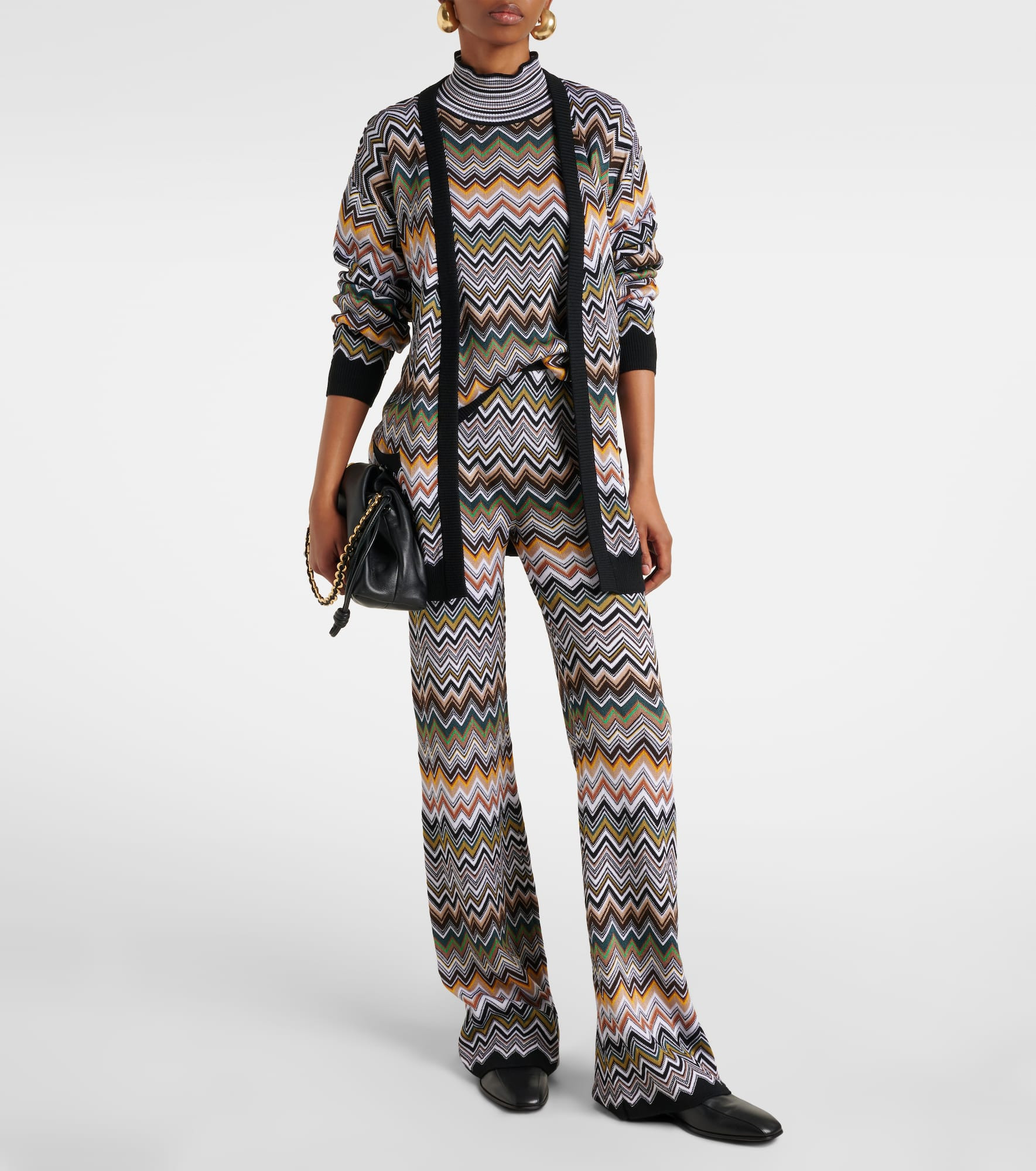 Zigzag high-rise flared pants - 2