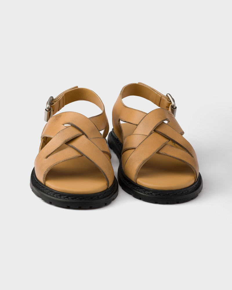 Antiqued leather sandals 7