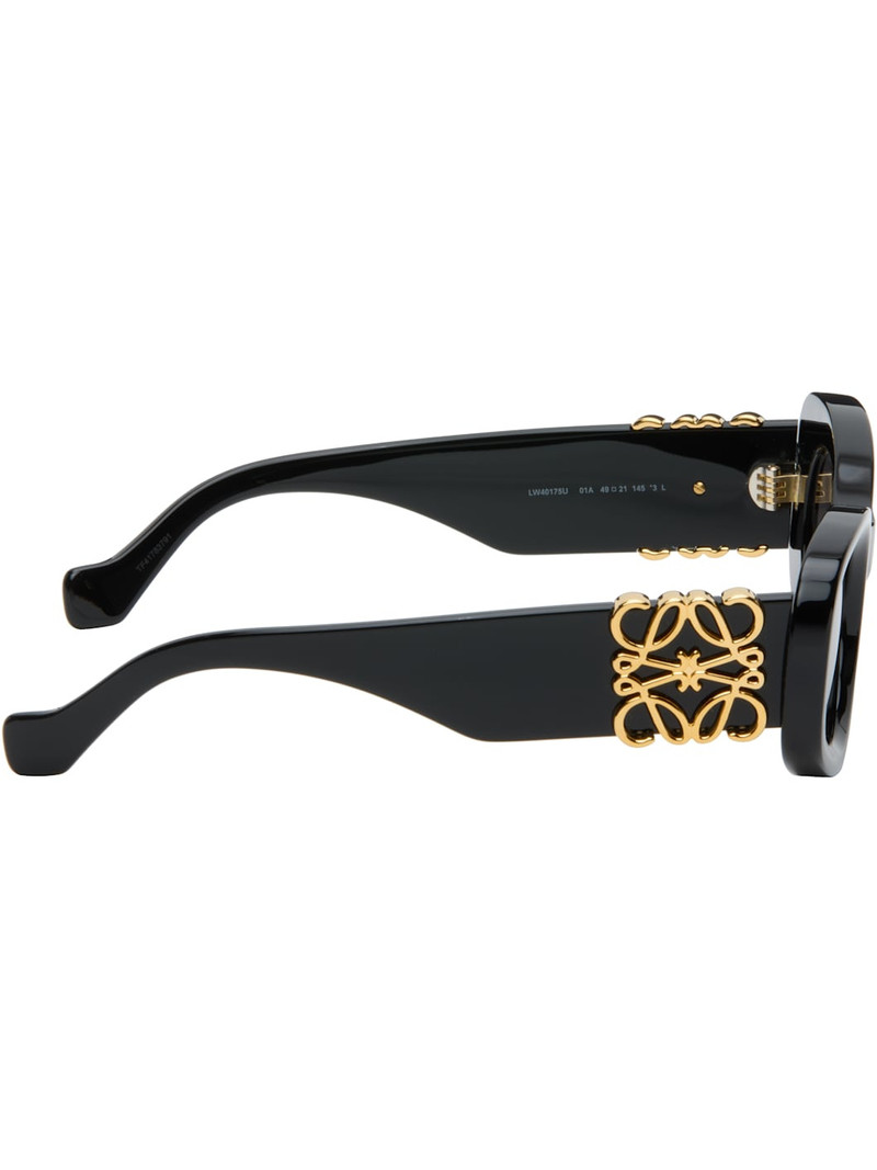 Loewe Black Beveled Oval Maxi Anagram Sunglasses outlook