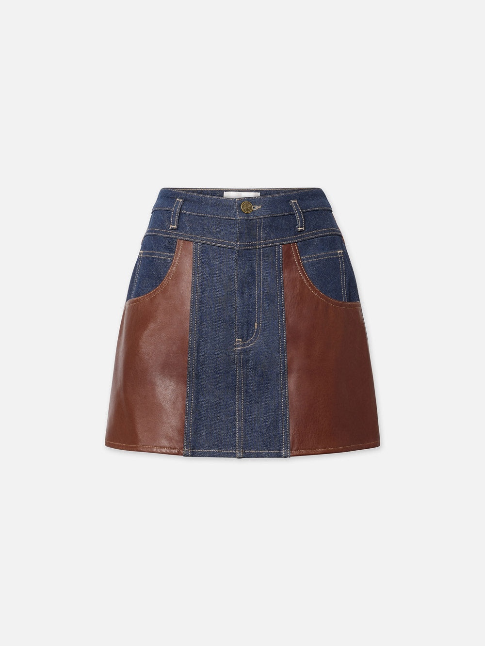 Atelier Denim & Leather Skirt in Arlow - 1