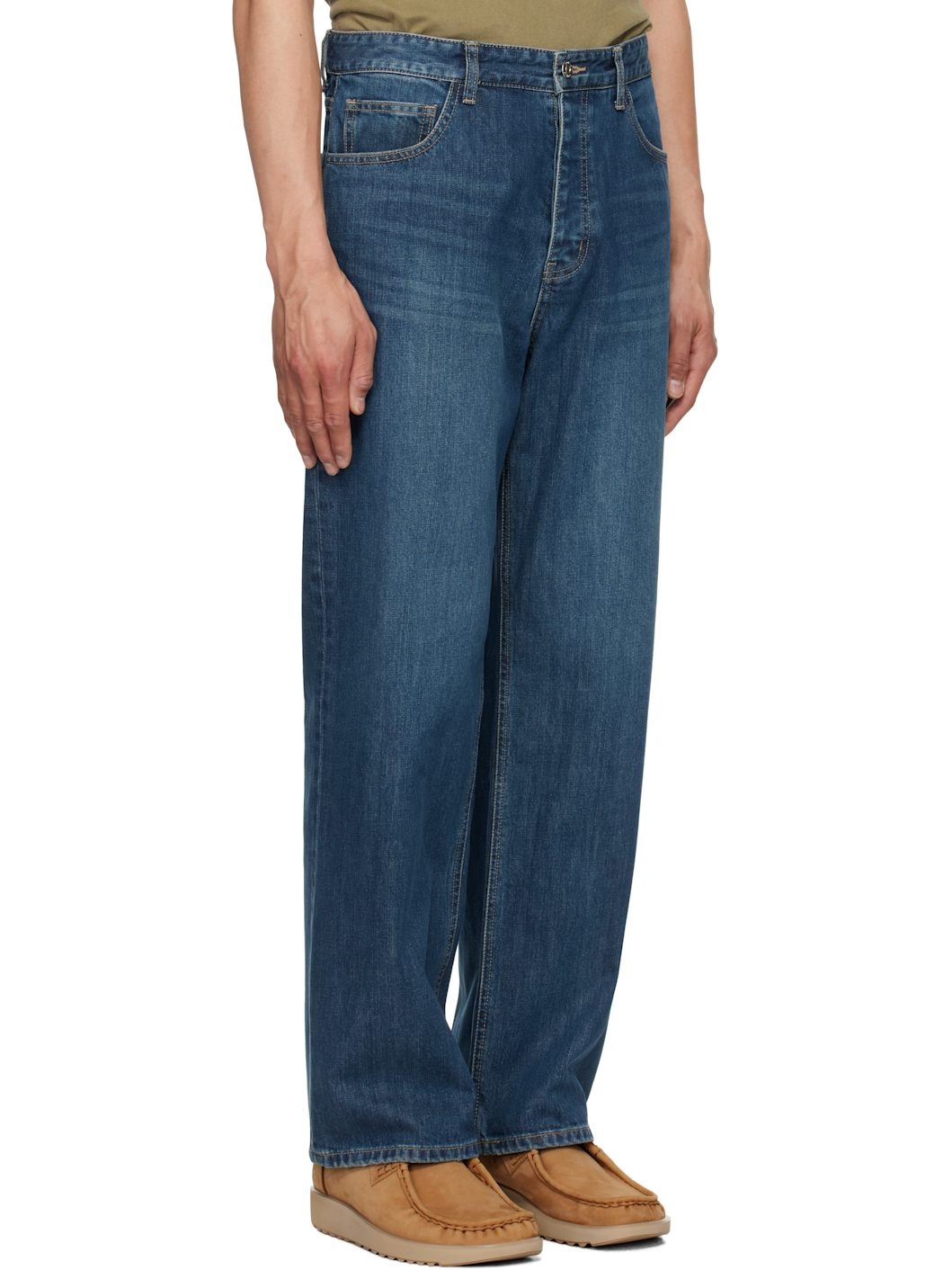 Blue Semi Wide Jeans - 2