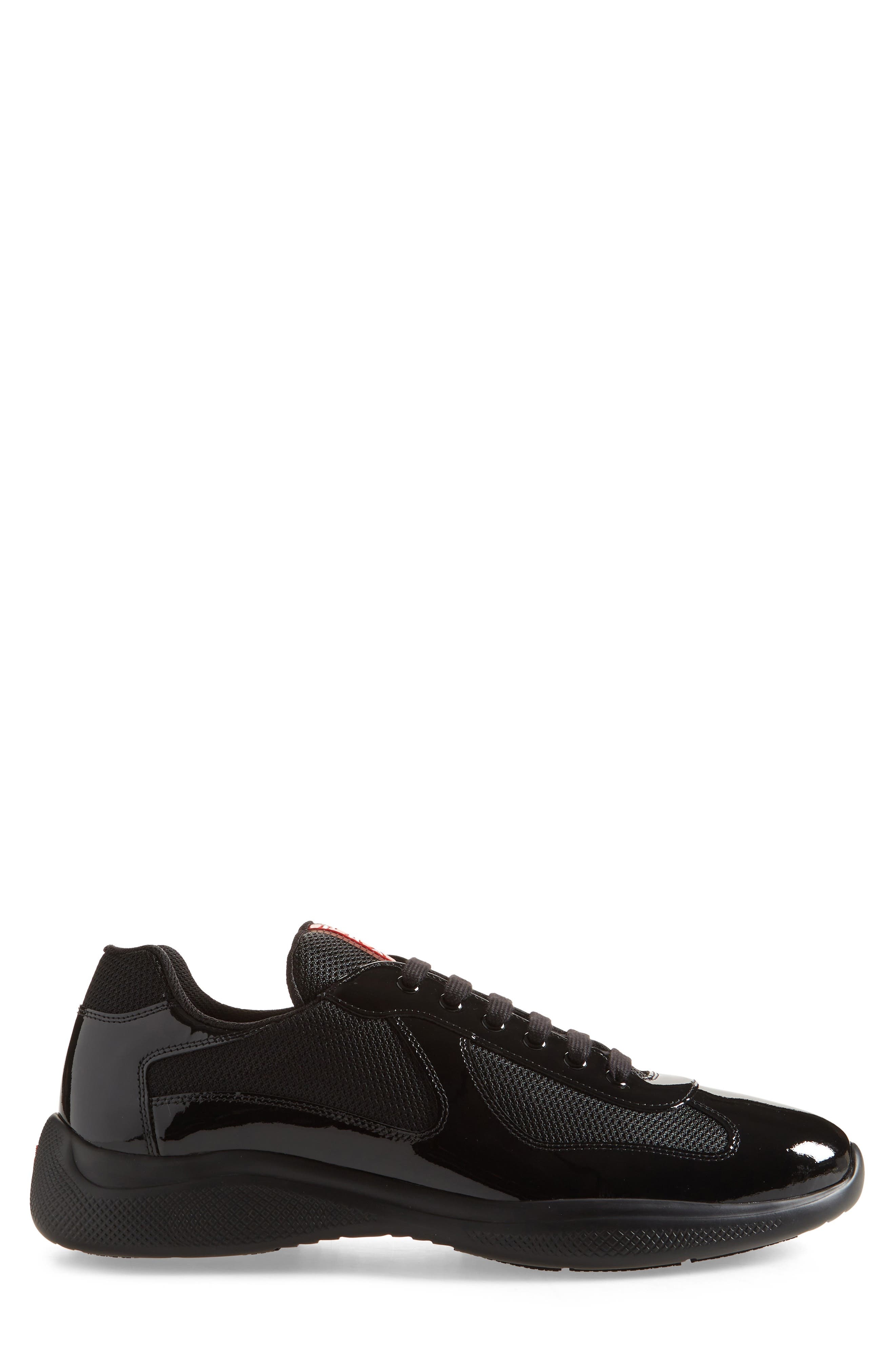 Prada America's Cup Vernice Bike Low Top Sneaker in Nero at Nordstrom - 3