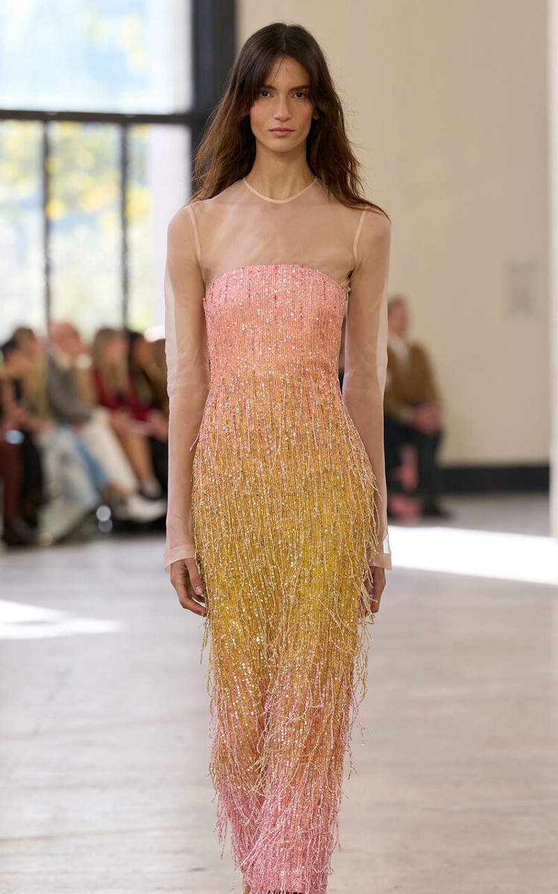 Aje. Amulet Sequined Linen-Blend Midi Dress pink outlook