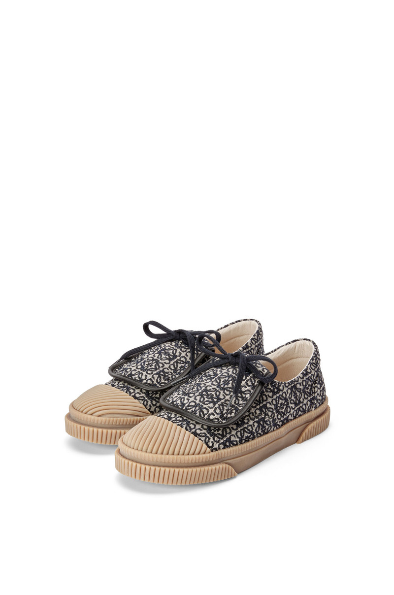 Loewe Anagram flap sneaker in jacquard and calfskin outlook