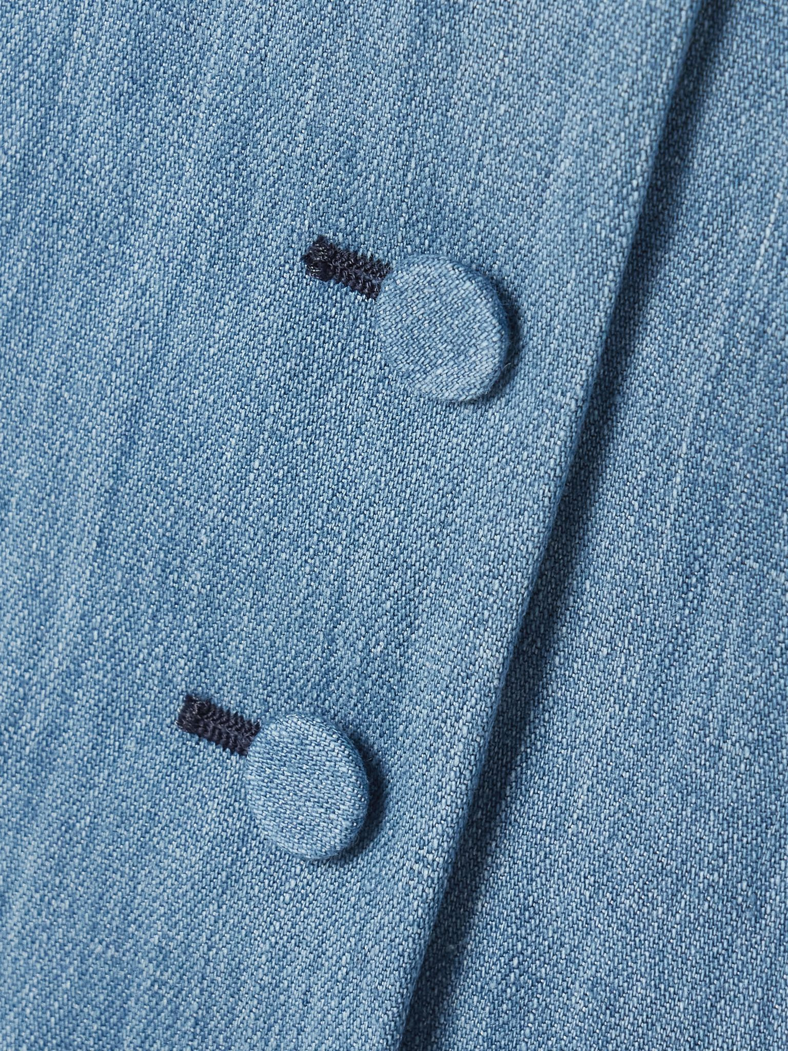 Coleridge cotton and linen-blend chambray vest Light blue - 5