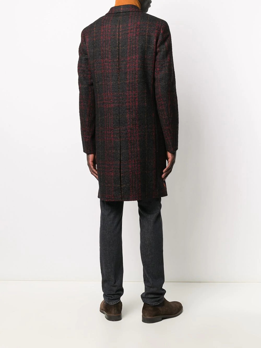 wool-mix check coat - 4