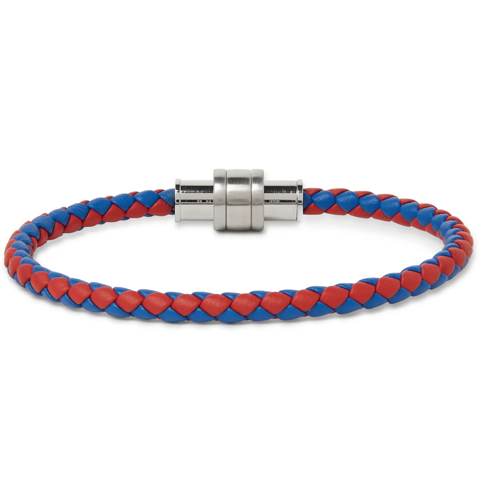 Braided Leather and Stainless Steel Bracelet - 1