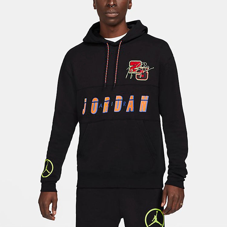 Air Jordan Logo Print Basketball Hoodies 'Black' CV2744-010 - 3