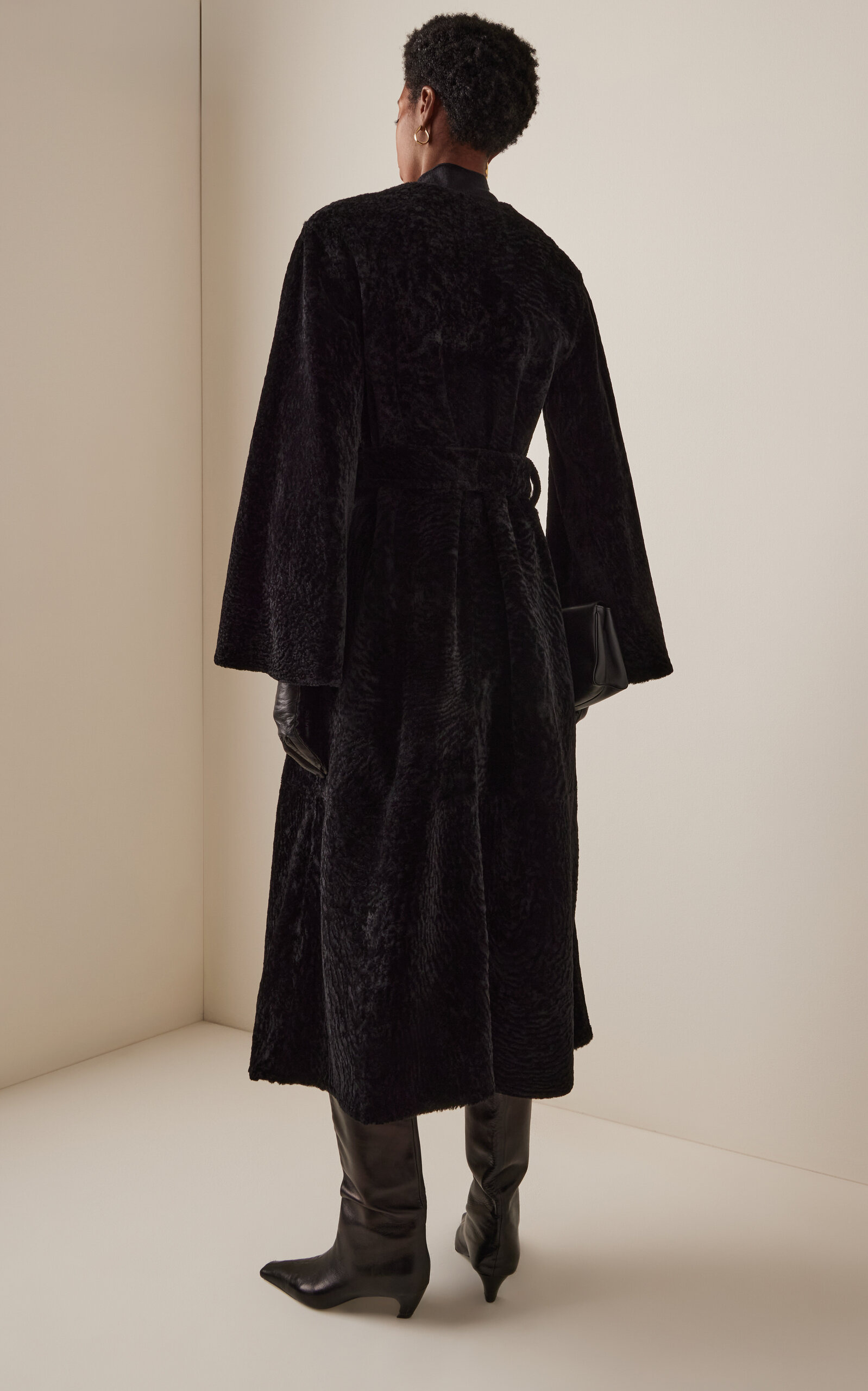 Sandria Reversible Shearling Coat black - 5