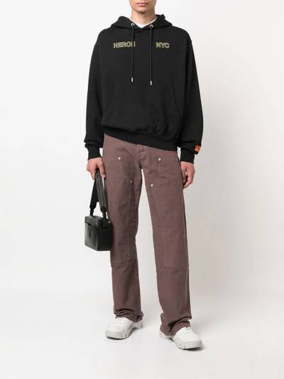 Heron Preston logo-patch wide leg trousers outlook