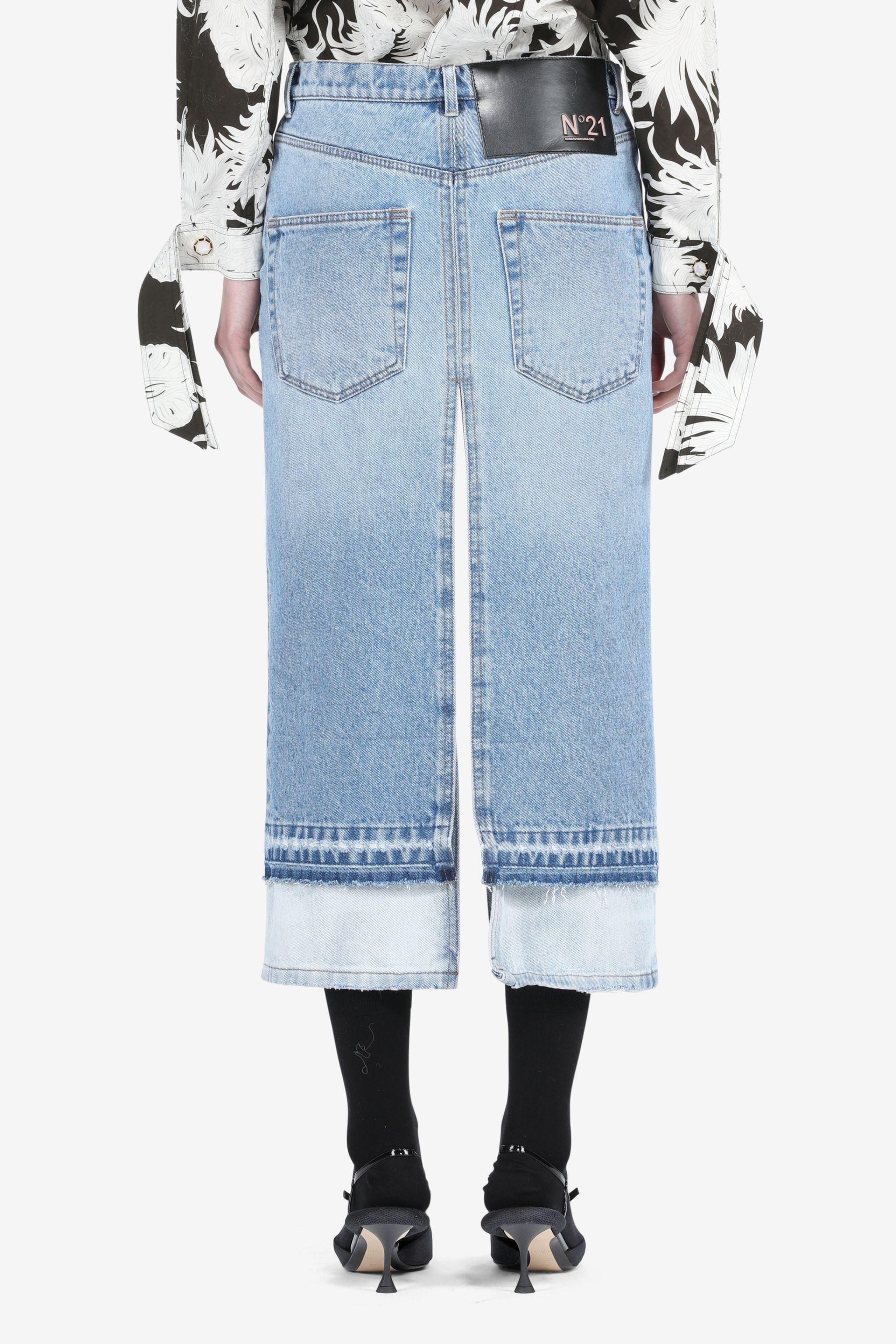DENIM PENCIL SKIRT - 2