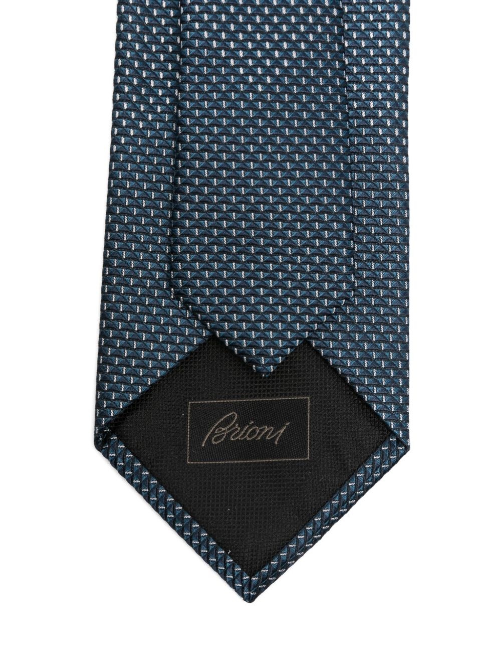 geometric-pattern silk tie - 2