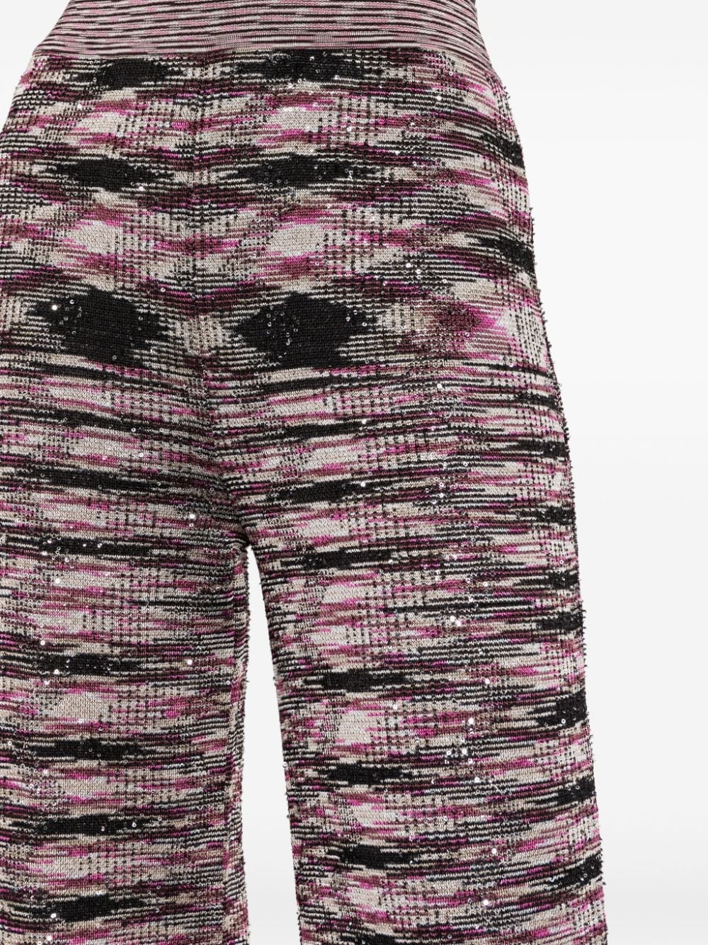 patterned intarsia-knit flared trousers - 5