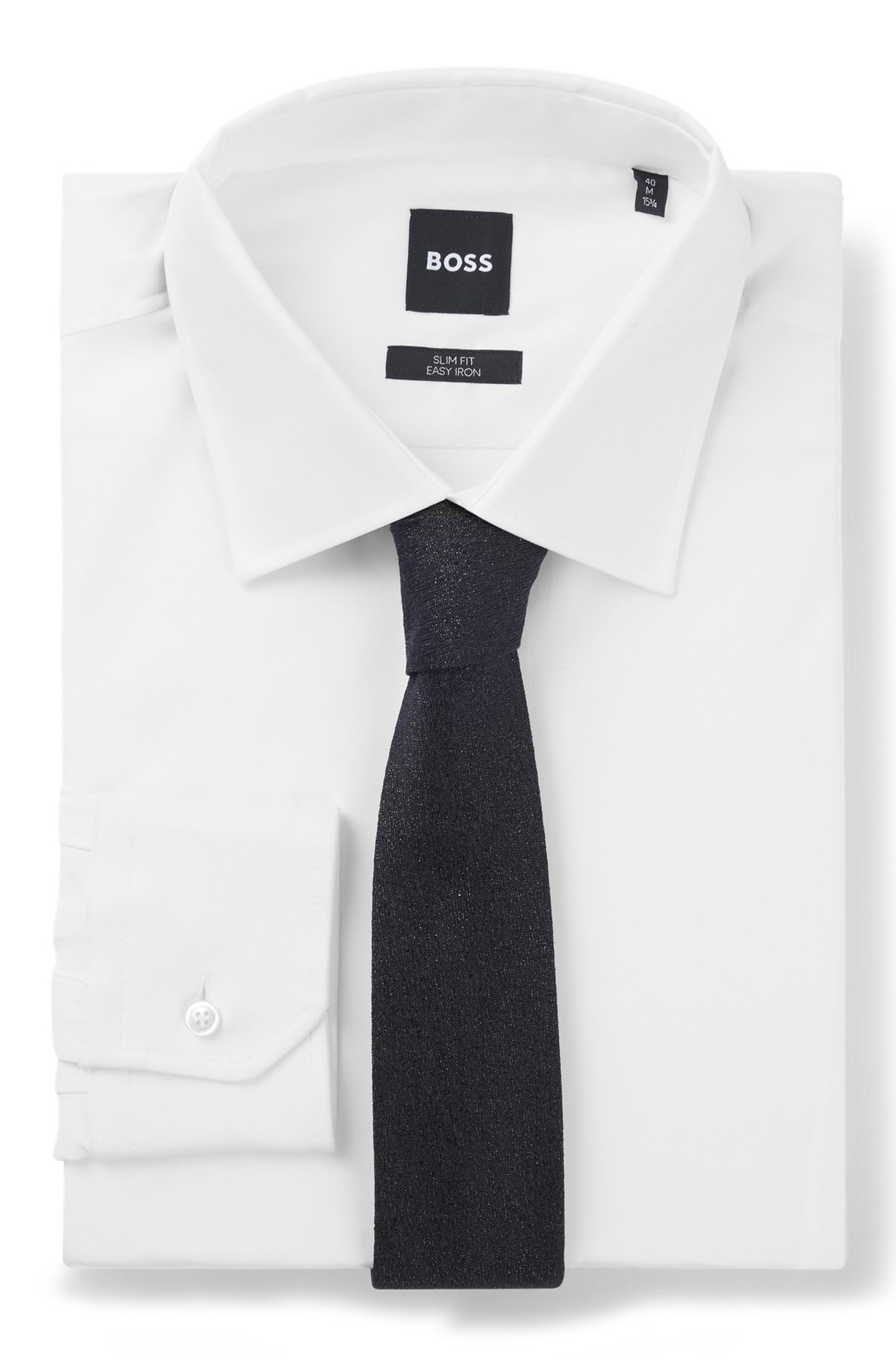 SILK-BLEND TIE WITH METALIZED FIBERS - 3