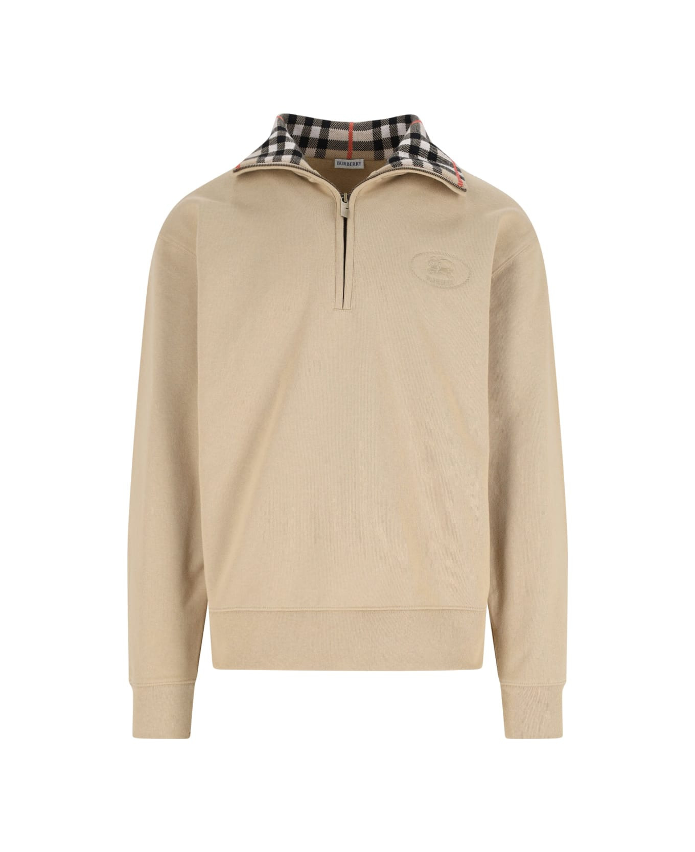 'check' Zip Sweater - 1