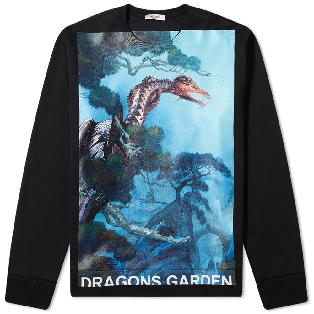 Valentino x Roger Dean Tonal Dragon Garden Crew Sweat - 1