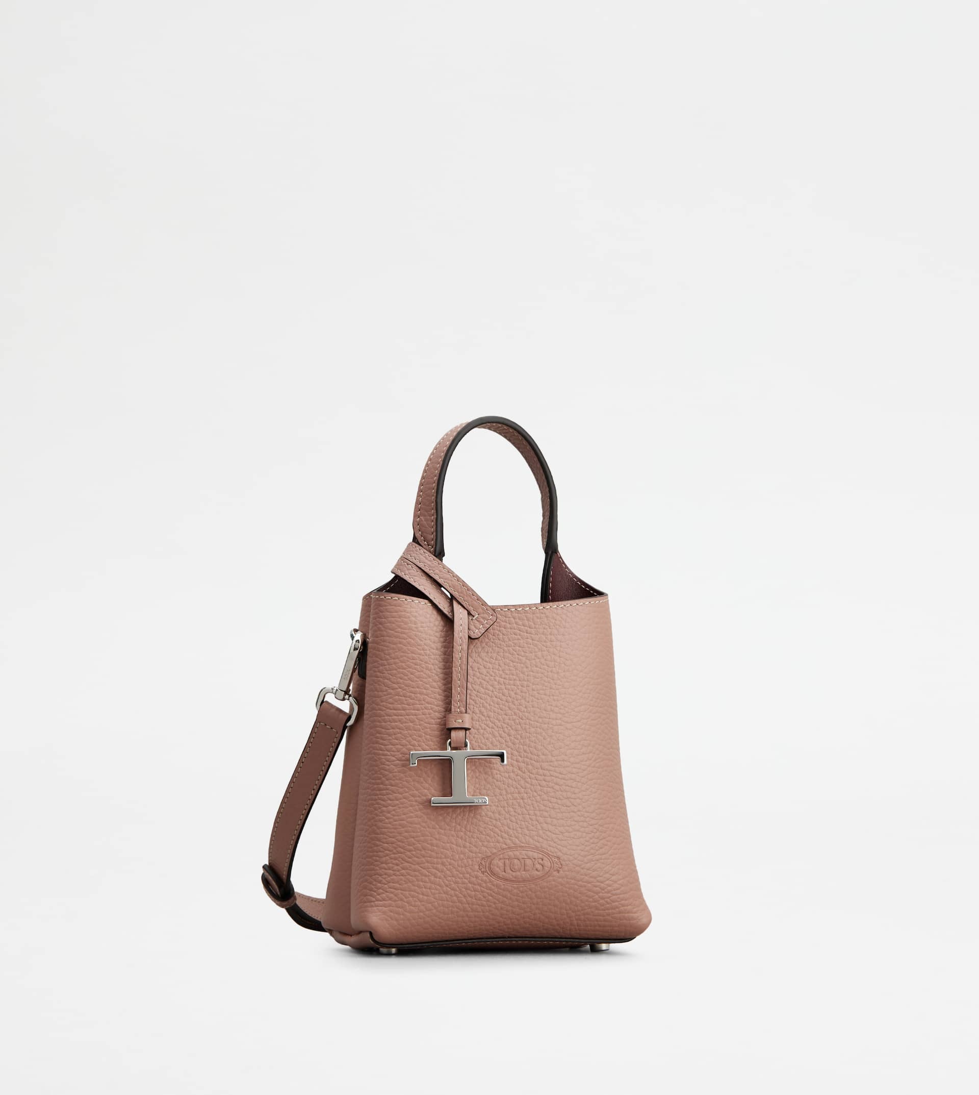 TOD'S MICRO BAG IN LEATHER - BURGUNDY, PINK - 2