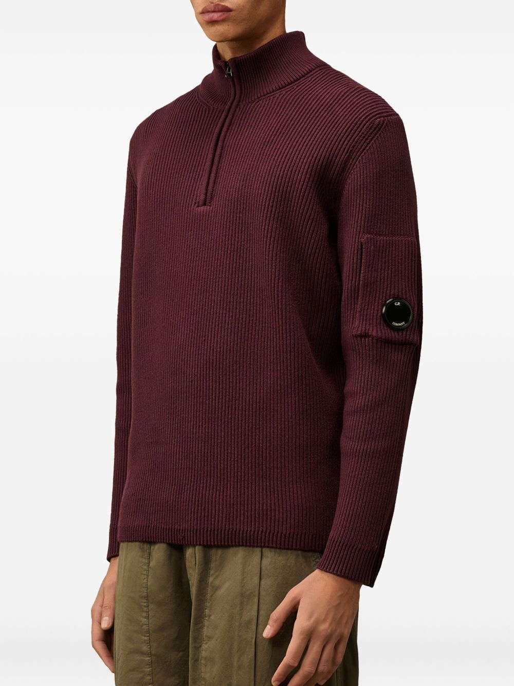 ribbed half-zip sweater - 2
